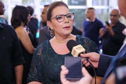 A presidente da Cmara Municipal, vereadora Paula Calil, que presidiu a sesso extraordinria 