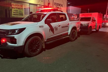 Local onde o homic�dio foi registrado na noite desta quinta  