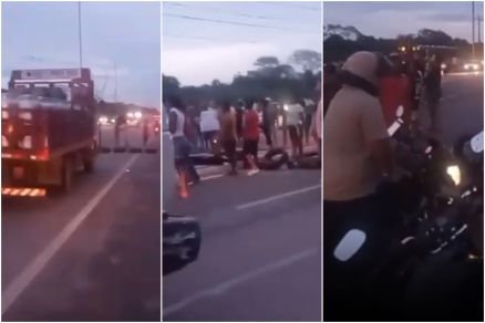 Protesto realizado no Contorno Leste, em Cuiab� 