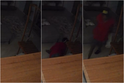 Ladr�o rastejando para furtar loja em Sorriso