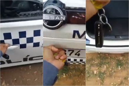 V�deo da PM explicando por que o porta-malas estava aberto