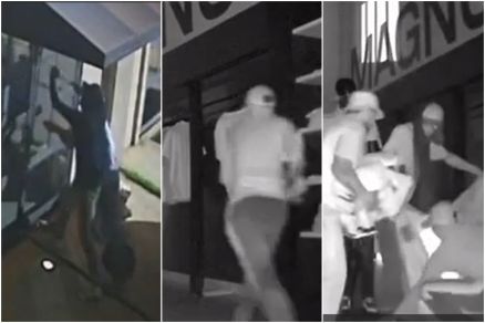 Imagens mostram atua��o dos bandidos em loja 
