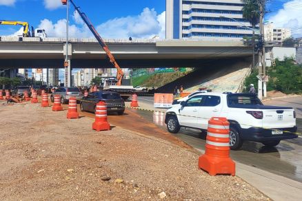 O trecho onde ocorre o desvio, na Avenida do CPA
