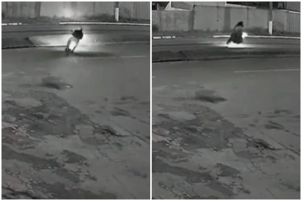 Acidente foi registrado por cmeras de segurana; mulher no resistiu aos ferimentos