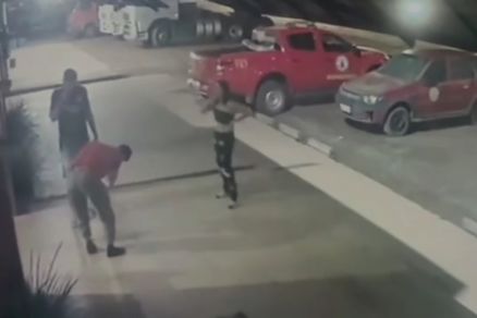 Imagem retirada da cmera de segurana mostra sargento fazendo a manobra