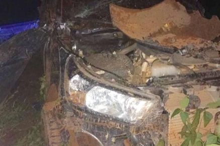 A Toyota Hilux envolvida no acidente, que aconteceu no Norte do Estado