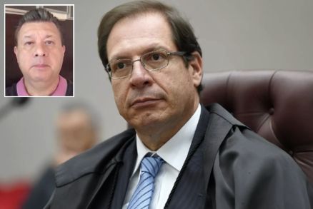 O ministro Lu�s Felipe Salom�o, relator do recurso de Carlos Alberto Gomes Bezerra (no detalhe)