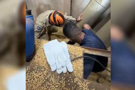 Estrutura do secador cedeu e ele acabou sendo soterrado