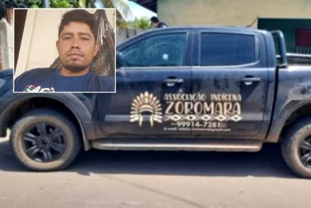 O indgena Kelve Zoromara (no detalhe), que foi morto em Nova Marilndia 