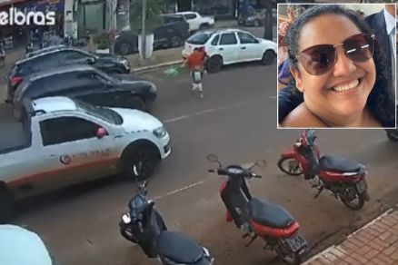 Fabriciane Rodrigues (em detalhe) morreu aps ser atropelada em AV de Tangar