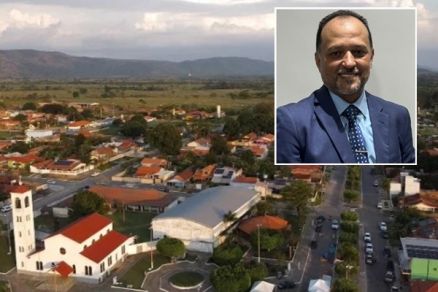 O prefeito de Reserva do Cabaal, Jonas Campos (no detalhe)