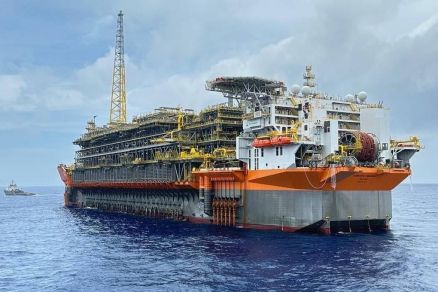 A plataforma Almirante Tamandar, instalada pela Petrobras no campo de Bzios, no pr-sal