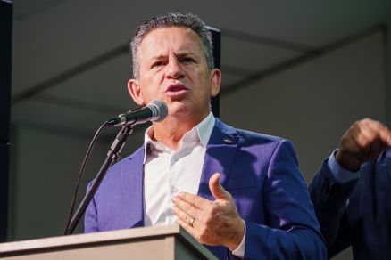 O governador Mauro Mendes, que voltou a criticar a dosimetria das penas do 8/1