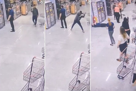 O homem atacou o gerente pelas costas; v�tima caiu de imediato