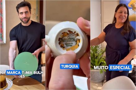 Caio Mastrodomenico raspou lou�a de Janete Riva e comprovou fabrica��o na Turquia