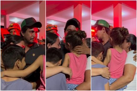 Imagens mostram reencontro entre trabalhador e familia 