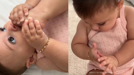 Novas imagens postadas por Amanda Kimberly de sua filha com Neymar Jr