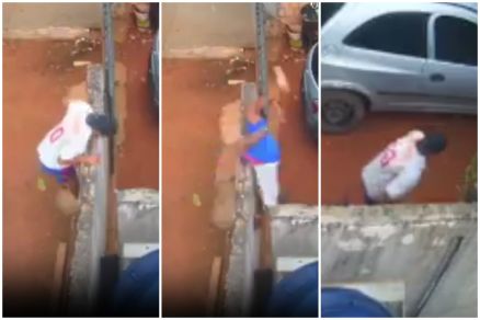 Vdeo flagrou momento da invaso  casa; ele foi preso momentos depois