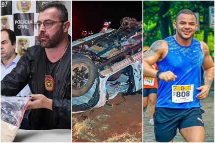 Delegado Bruno Abreu com arma usada em assassinato, acidente que matou jovem e m�dico Alisson Nunes