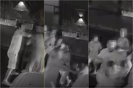 Vdeo mostra trio agredindo biomdica em frente de restaurante no bairro Jardim das Amricas, em Cuiab
