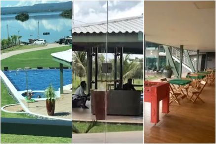 rea de lazer do Paraso do Manso Resort, suspeito de ser usado como fachada para lavagem de dinheiro do trfico