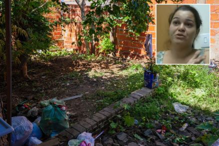 Nataly Helen Martins Pereira (detalhe) e o local onde o corpo da menor foi enterrado