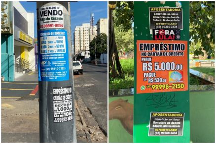 Cartazes e lambes so vistos espalhados em vrios pontos na regio central da Capital