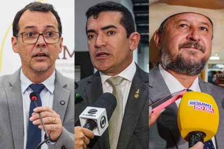 Os deputados estaduais Ldio Cabral, Elizeu Nascimento e Gilberto Cattani, que trocaram crticas na Assembleia