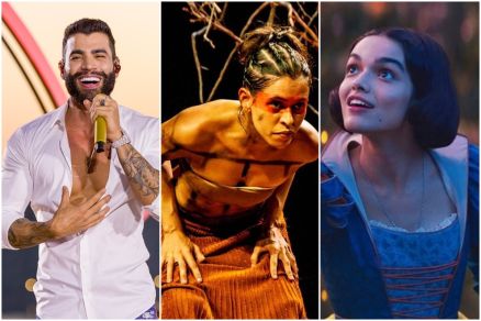 Gusttavo Lima, atriz do espet�culo Ninho e protagonista da Disney