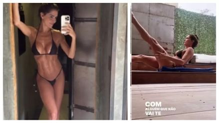 Deborah Secco se exercitou de bquini