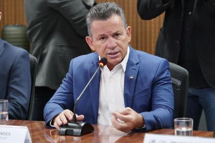 O governador Mauro Mendes, que apresentou um balano da Operao Tolerncia Zero
