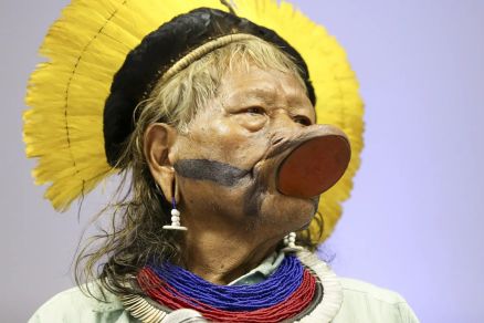 Raoni Metuktire, l�der ind�gena do povo kayap�, que falou sobre conversa com o presidente Lula