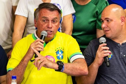 O ex-presidente Jair Bolsonaro e o prefeito de Cuiab Abilio Brunini