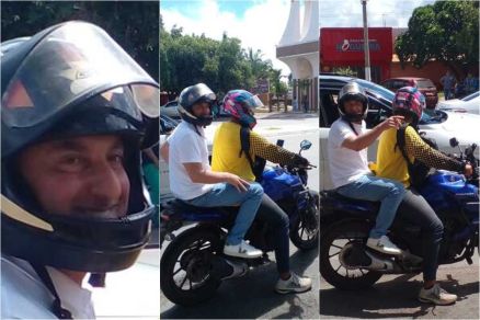 Novas imagens mostram Luciano Huck na garupa de moto em V�rzea Grande 