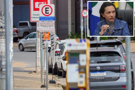 No detlahe, a secretria de Mobilidade Urbana de Cuiab, Regivnia Alves Venncio
