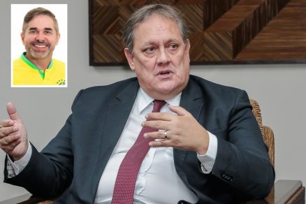 O desembargador Rui Ramos, que manteve pris�o do agricultor Rafael Galvan, filho do ex-presidente da Aprosoja, Ant�nio Galvan (no detalhe)