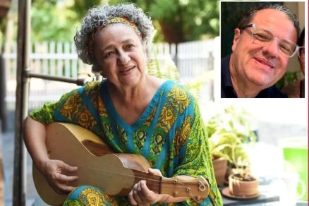 Artista Ver� Capil�, que lamentou a morte do filho Fl�vio Rivera (em detalhe)