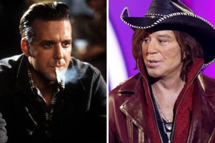 Mickey Rourke em 1989 e nos dias atuais