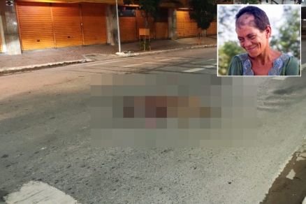 Cleia Lina dos Reis (em detalhe) morreu aps ser atropelada por carreta 