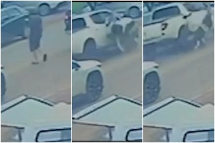 Imagem mostra momento da colis�o na BR-163 