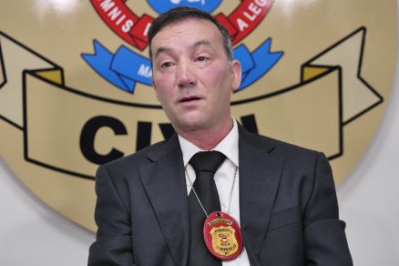 O delegado Edison Pick, que investiga o assassinato cometido pelo procurador da Assembleia, Luiz Eduardo Figueiredo 