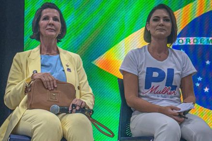 Mariene Fagundes e Michelle Bolsonaro no encontro PL Mulher