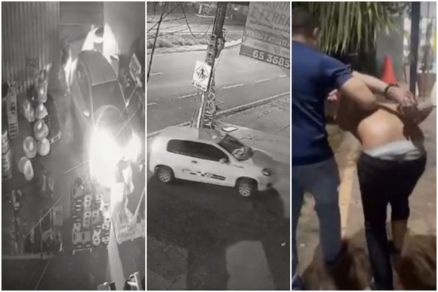 Imagens da ao da quadrilha e da priso de um dos suspeitos