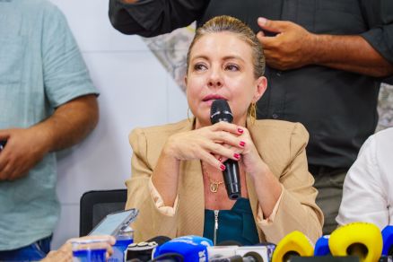 A prefeita de Vrzea Grande Flvia Moretti, que quer tentar a reeleio