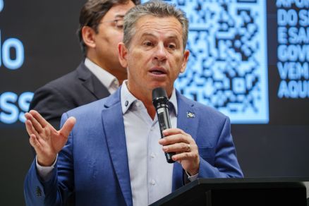 O governador Mauro Mendes, que destacou projeo do Estado