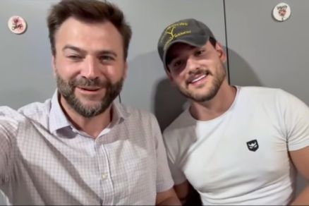 O prefeito de Col�der, Rodrigo Benassi, e o influenciador digital C�sar Rincon