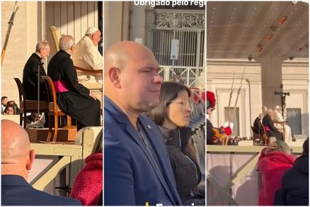 Imagens mostram Abilio durante celebrao realizada pelo Papa Francisco 