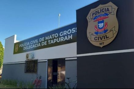 Fachada da delegacia no municpio de Tapurah, que investigou o caso 