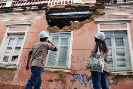 Danos causados na Casa do Patrim�nio ap�s chuvas na capital 