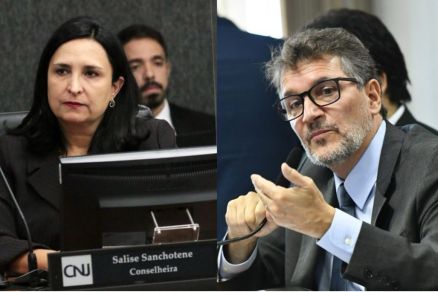A desembargadora Salise Sanchotene e o conselheiro do CNJ, Alexandre Teixeira